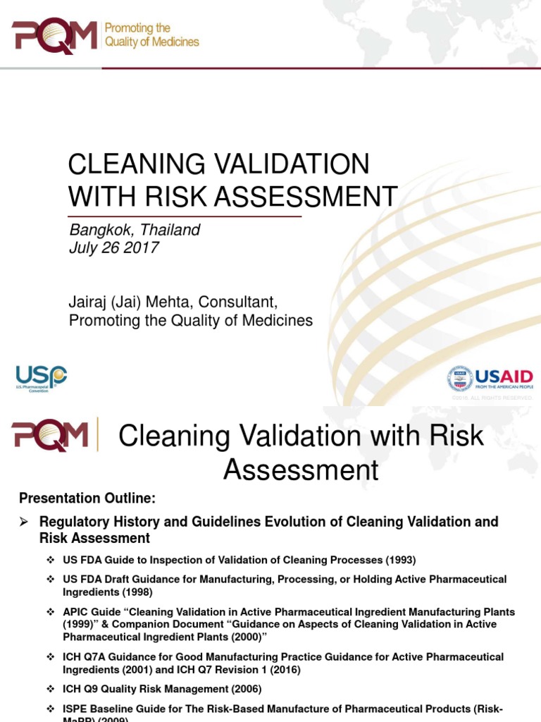 Cleaning validation pdf risk management risk assessment