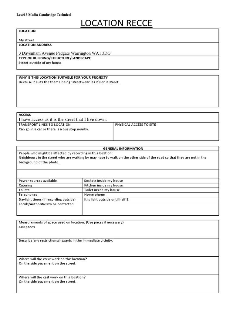 Location Recce 3 Davenham Avenue Padgate Warrington WA1 3DG PDF