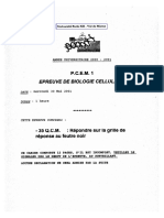 Examen Correction L1 Biologie Cellulaire 2001 PDF