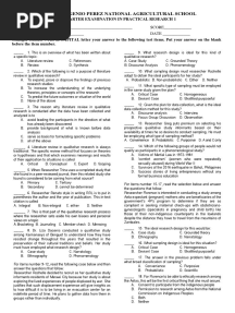 4th Quarter Exam - Practical Research 1