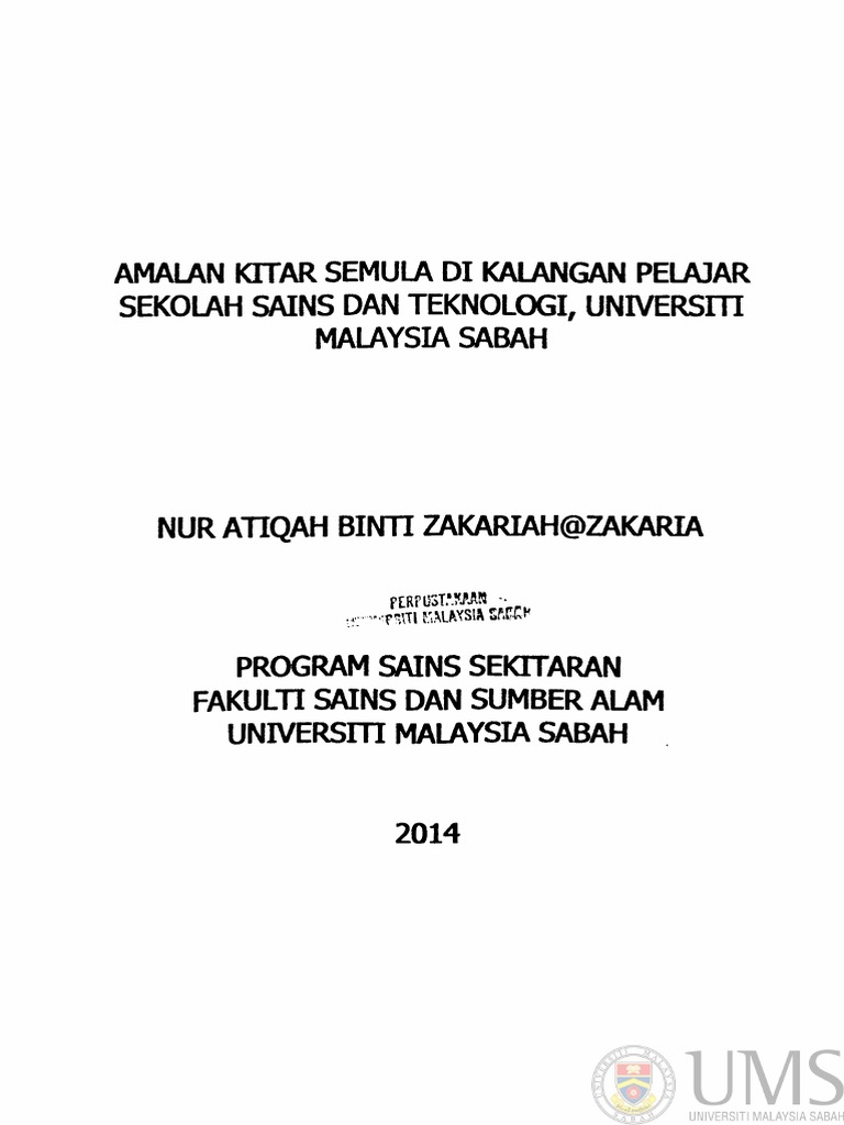 Amalan Kitar Semula Di Kalangan Pelajar Pdf