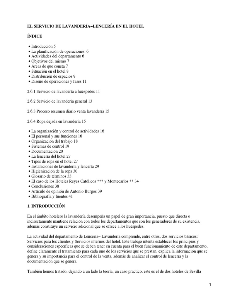 Lavanderia PDF | PDF | Prenda interior | Hotel