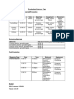 Production Process Plan FASHION SPREAD