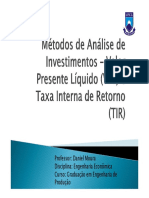 Analise de Investimento VPL e TIR