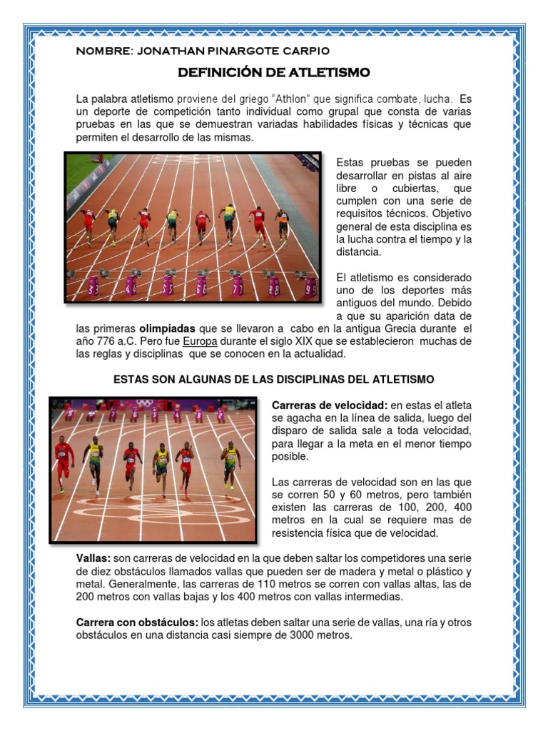 Definición de Atletismo | PDF | Deporte del atletismo | Deportes atléticos