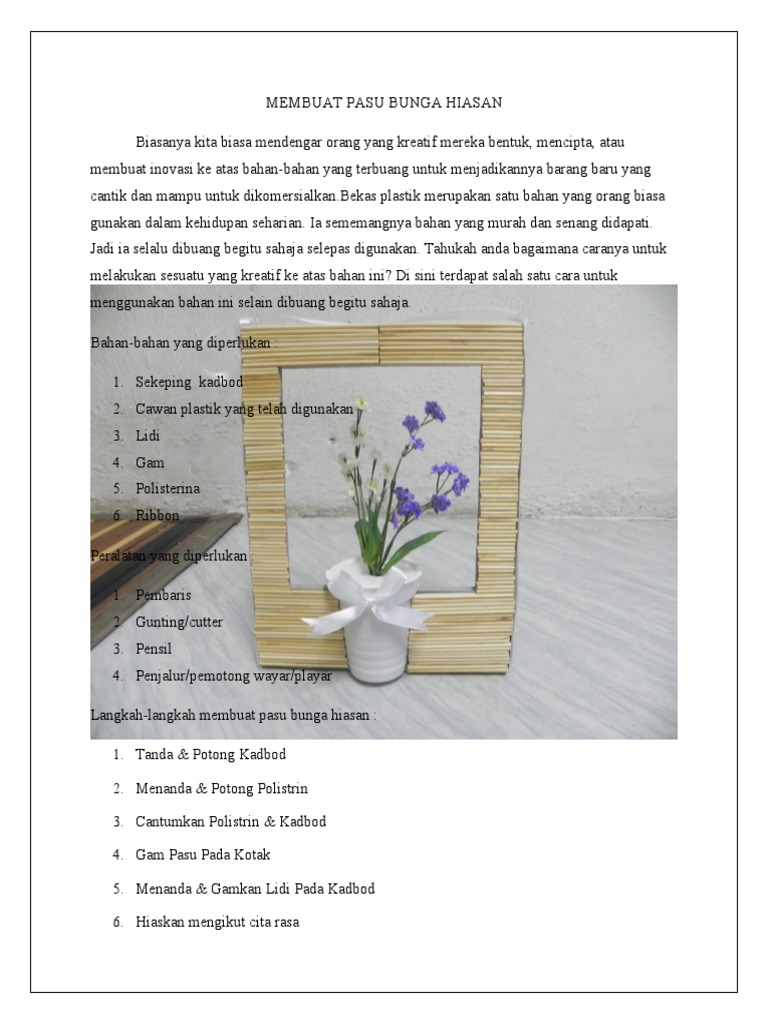 Cara Kreatif Membuat Pasu Bunga dari Plastik | PDF