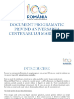 Document Programatic Privind Aniversarea Centenarului Marii Uniri