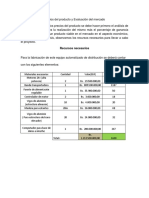 Precios Del Producto y Evaluación Del Mercado