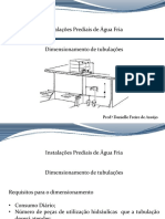 Instalação Predial de Água Fria - Dimensionamento Das Tubulações