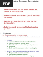 Lecture CH 6 Lecture, Discussion, Demonstration