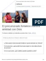 El Precursorado Fortalece Nuestra Amistad Con Dios