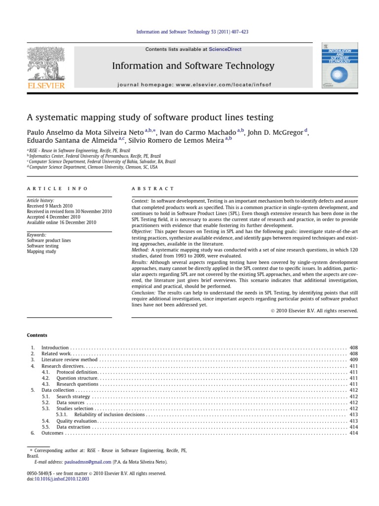 Information and Software Technology | PDF | Systematic Review | Evaluation