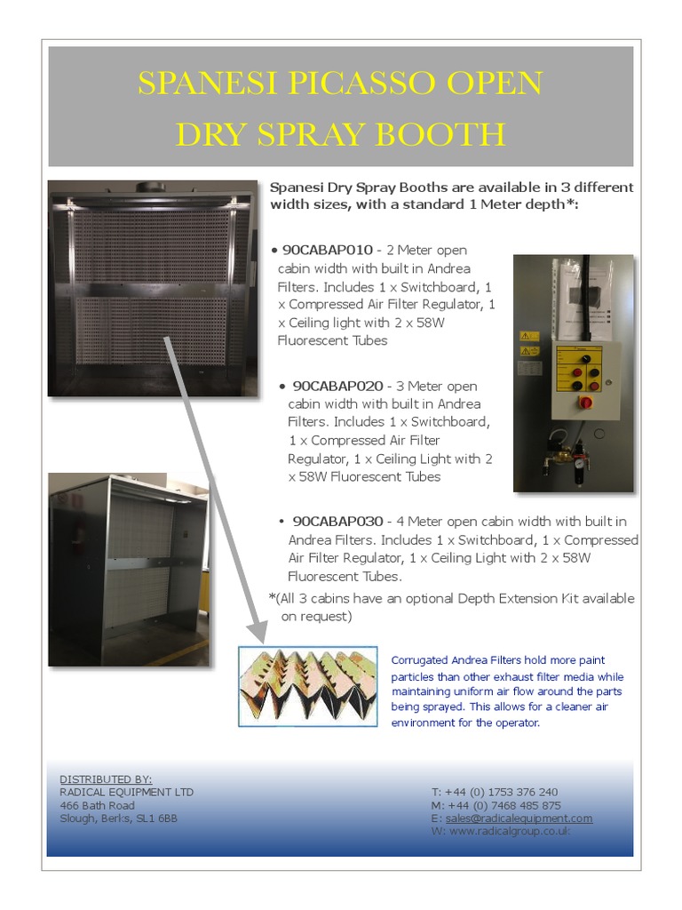 Spanesi Dry Spray Booth Tools Equipment