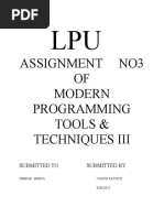 Assignment No3 OF Modern Programming Tools & Techniques Iii