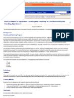 Basic Elements of Equipment Cleaning and Sanitizing in Food Processing and Handling Operations