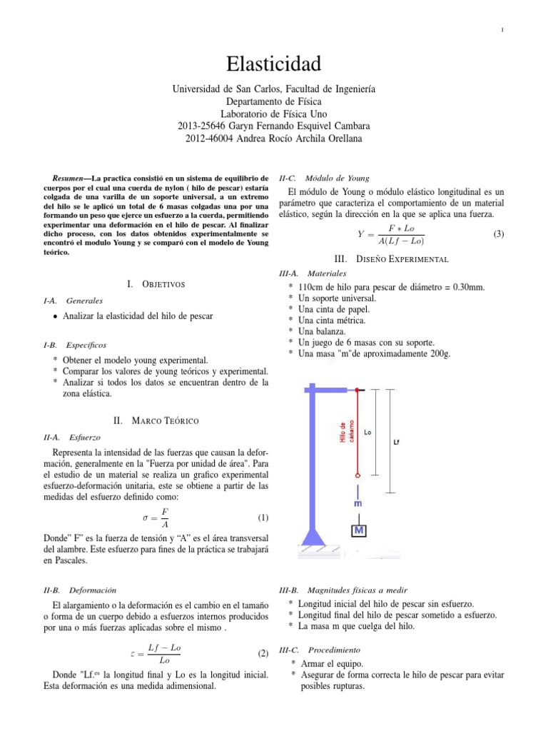 Elasticidad PDF PDF Elasticidad (Física) El módulo de Young