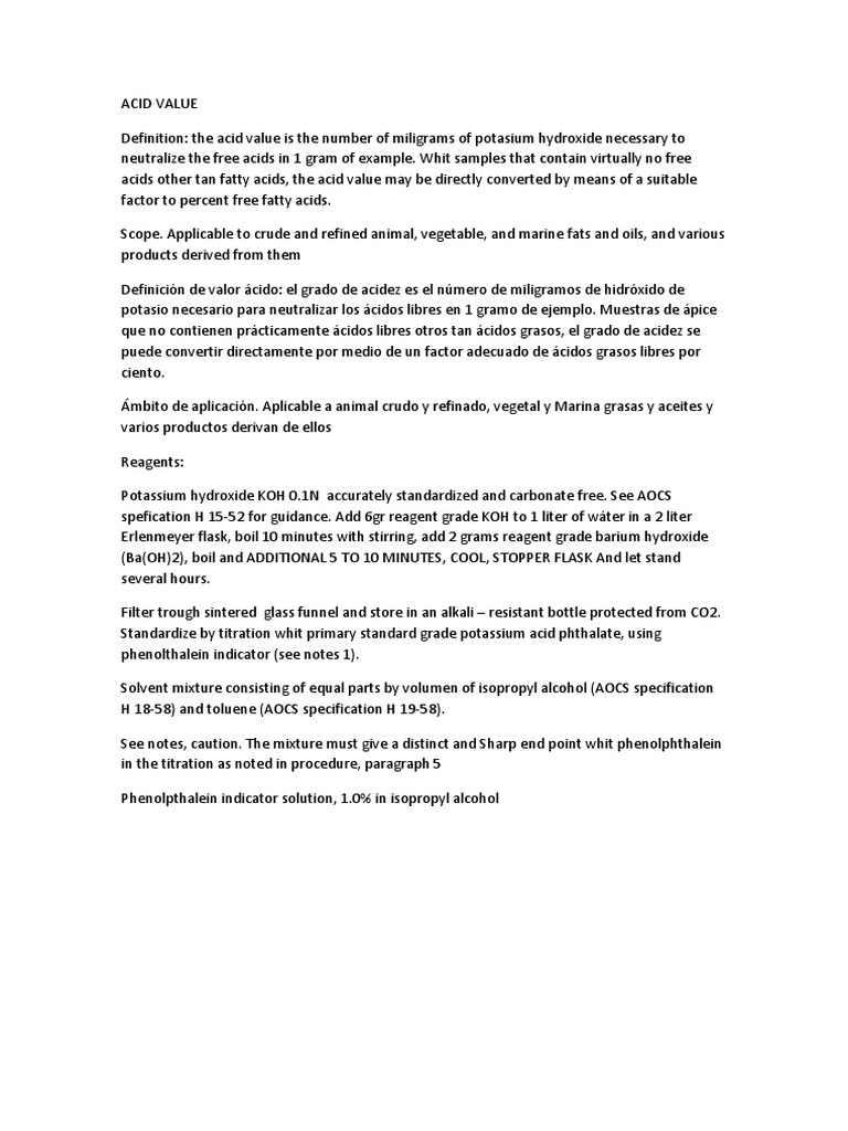 Acid Value Red | PDF | Valoración | Química