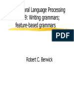 6.863J Natural Language Processing Lecture 9: Writing Grammars Feature-Based Grammars