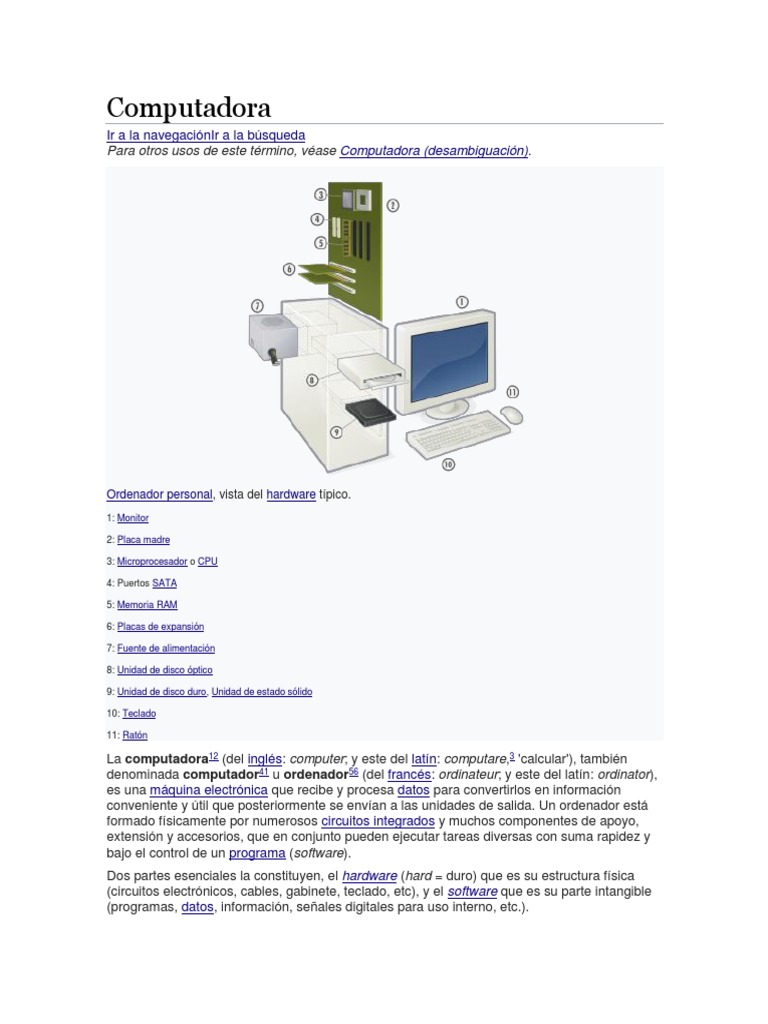 Computadora PDF | PDF | Hardware de la computadora | Almacenamiento de ...
