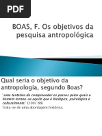 BOAS, F Os Objetivos Da Pesquisa Antropologica