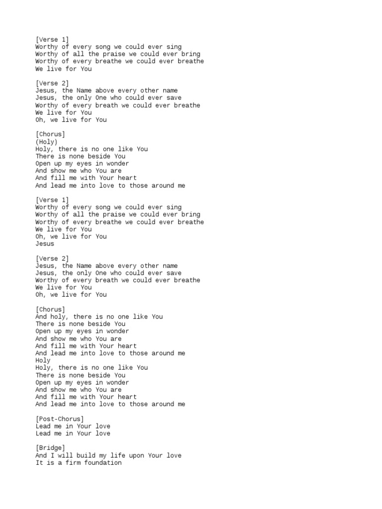 Build My Life Lyrics Song Structure Pop Songs