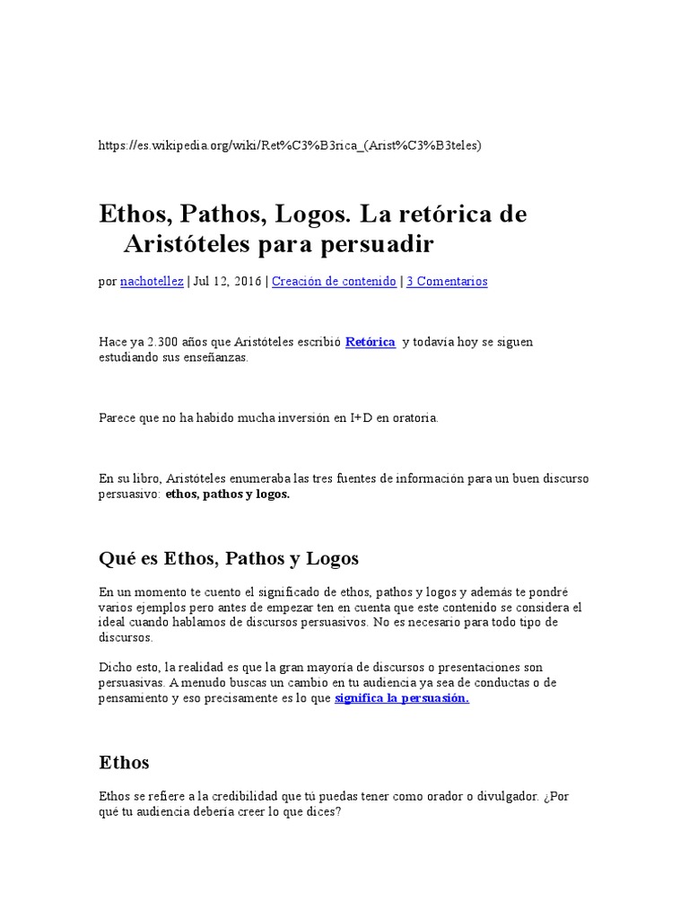 Ethos Retorica Logos
