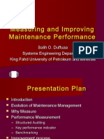 Measuring and Improving Maintenance Performance
