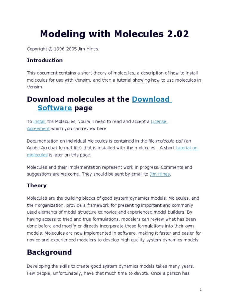 Modeling With Molecules 2 | PDF | Simulation | System