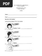 Y1 English Test Paper