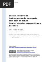 Elmo Haizer Da Silva (2016). Ensino Coletivo de Instrumentos de Percussao Com Som de Altura Indeterminada Perspectivas e Desafios