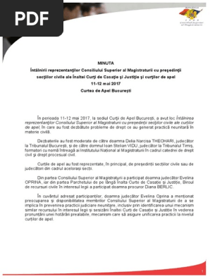 Minuta Intalnire Sectii Civile 11 12 Mai 2017