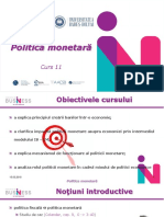 Curs 11 - Politica Monetara