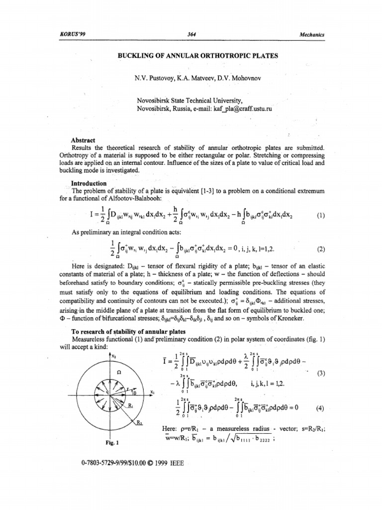 Buckling Analysis of Annular Plates | PDF | Buckling | Stress (Mechanics)