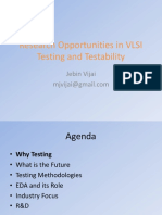 Research Opportunites in VLSI Testing Testability Mr. M. Jebin Vijay