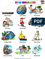 Types of Holidays Pictionary Poster Vocabulary Worksheet PDF