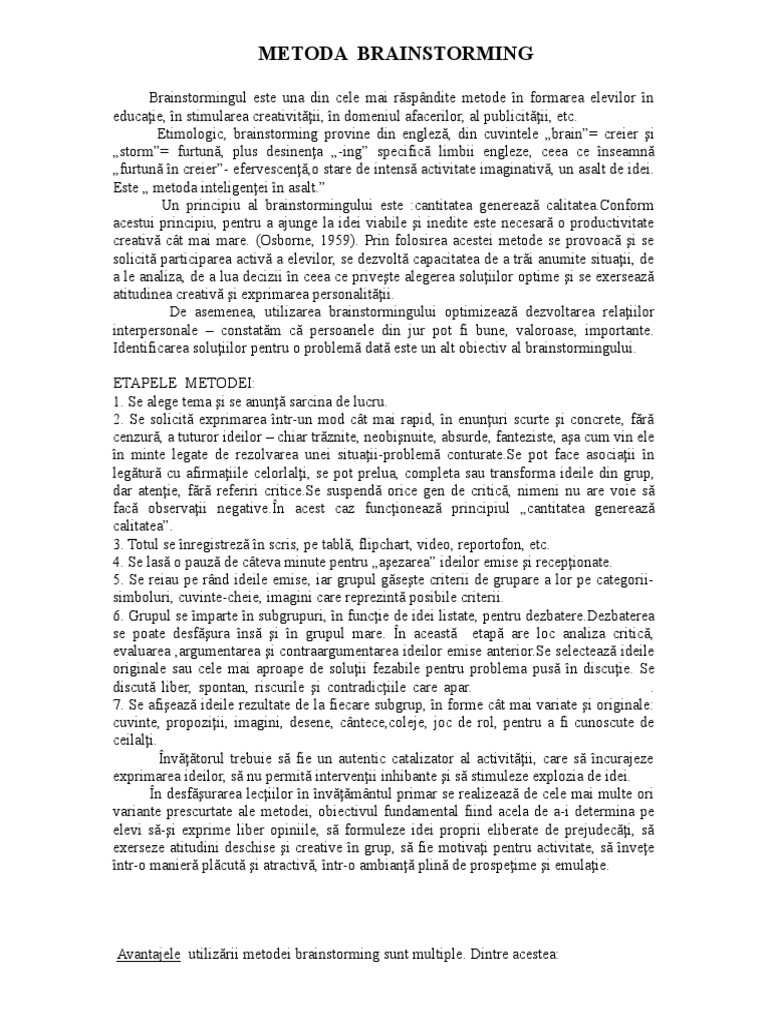 Metoda Brainstorming | PDF
