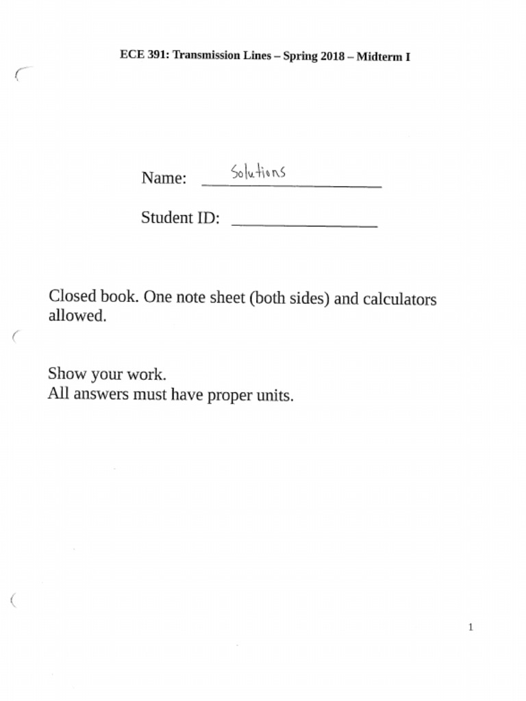 ECE391 Midterm1 Solutions | PDF