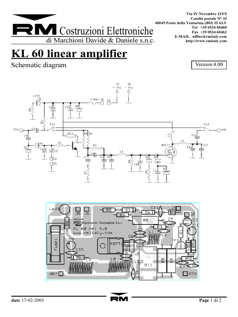 KL 60 Linear Amplifier Schematic | PDF | Electronics | Electronic ...