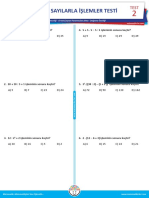 Doğal Sayılarla İşlemler Testi