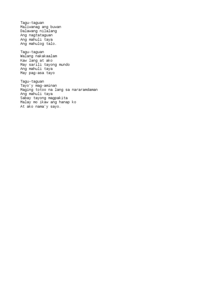 Tagu Taguan | PDF