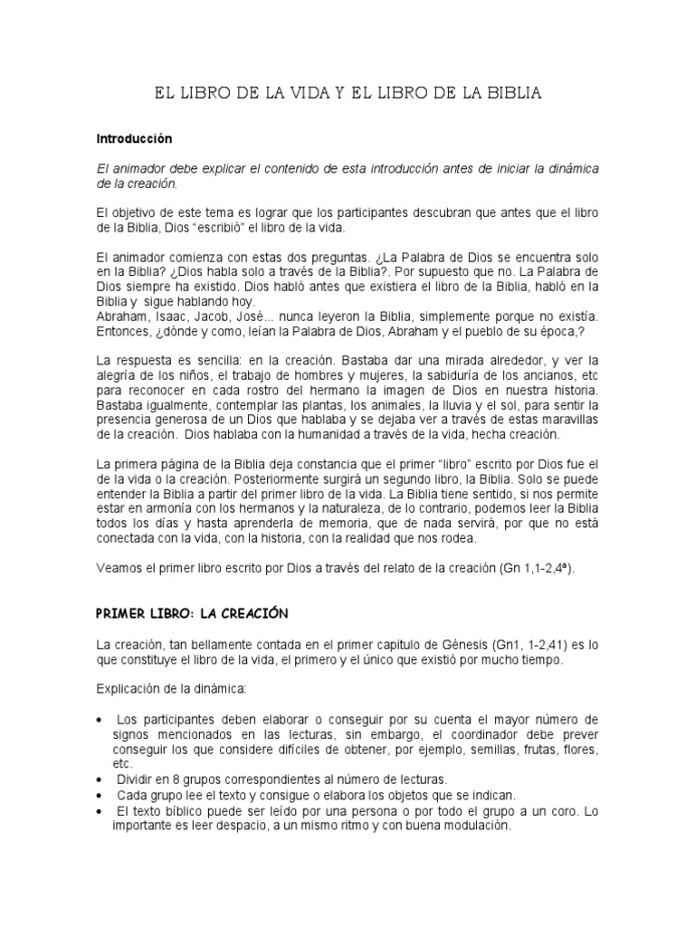 El Libro de La Vida | PDF | Mitos de la creación | Biblia