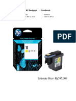 Estimate Price Rp595.000: HP Designjet 111 Printheads