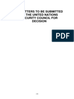 E. Matters To Be Submitted To The United Nations Security Council For Decision