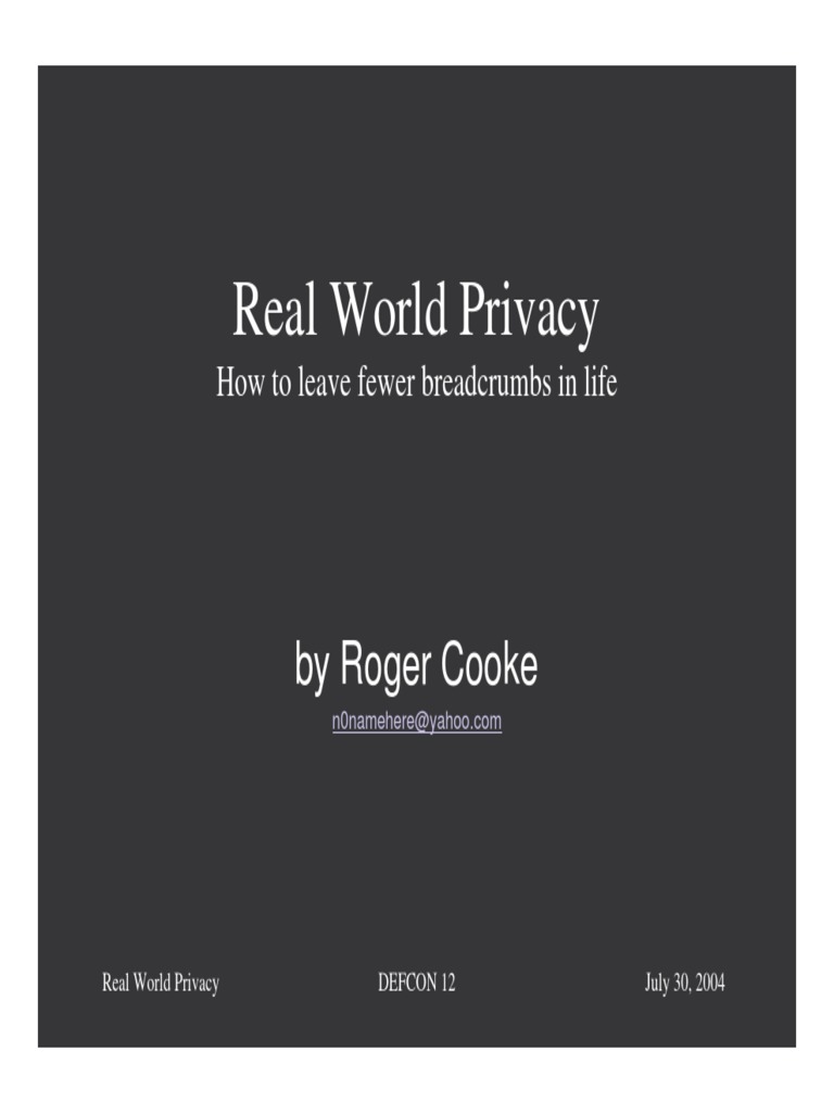 Real World Privacy | PDF | Business