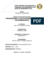 Propiedades de Los Determinantes y Su Aplicación en La Ingeniería Civil.