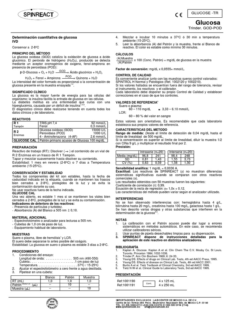 Glucosa Spinreact | PDF