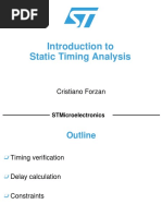 Introduction To Static Timing Analysis: Cristiano Forzan