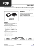 TDA7492MV: 50 W Mono BTL Class-D Audio Amplifier