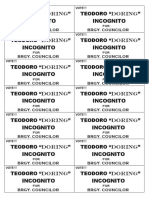 Incognito Incognito: Teodoro "Doring" Teodoro "Doring"