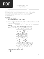 Calculus (Test 1 Question)(Answers)